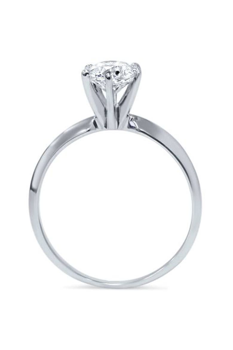 1ct Round Diamond Solitaire Engagement Ring Lab Grown, Alternate, color, 14k White Gold