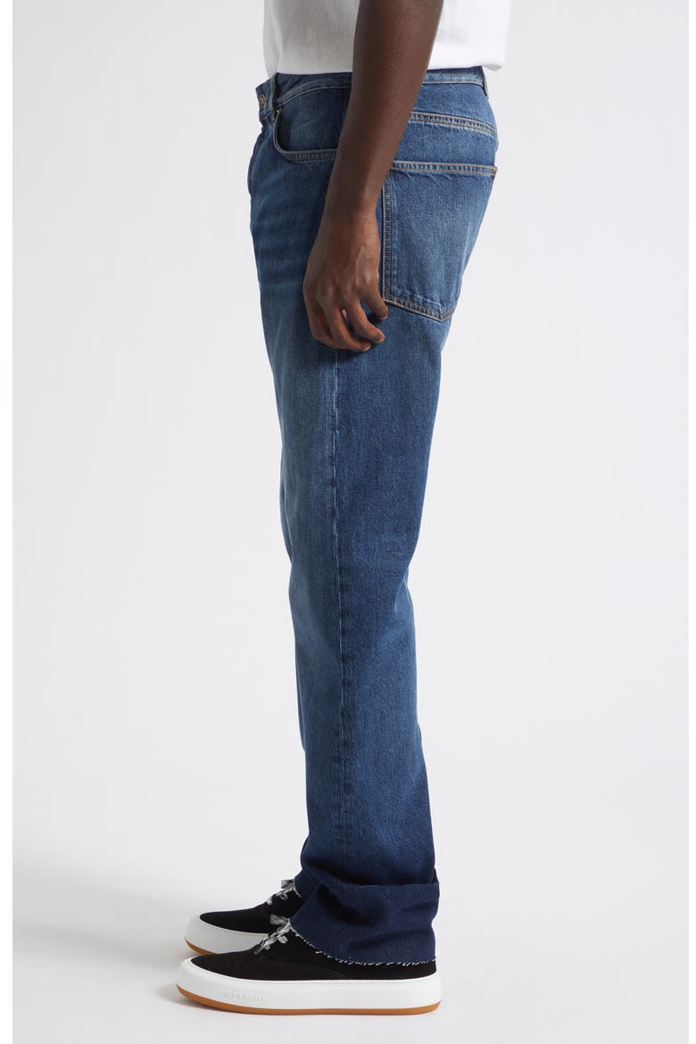 Fringe Regular Fit Straight Leg Jeans, Alternate, color, GREY BLUE