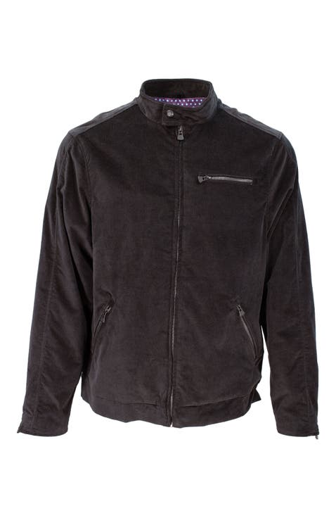 Dean Stretch Velvet Biker Jacket
