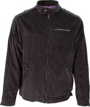 Lords of Harlech Dean Stretch Velvet Biker Jacket