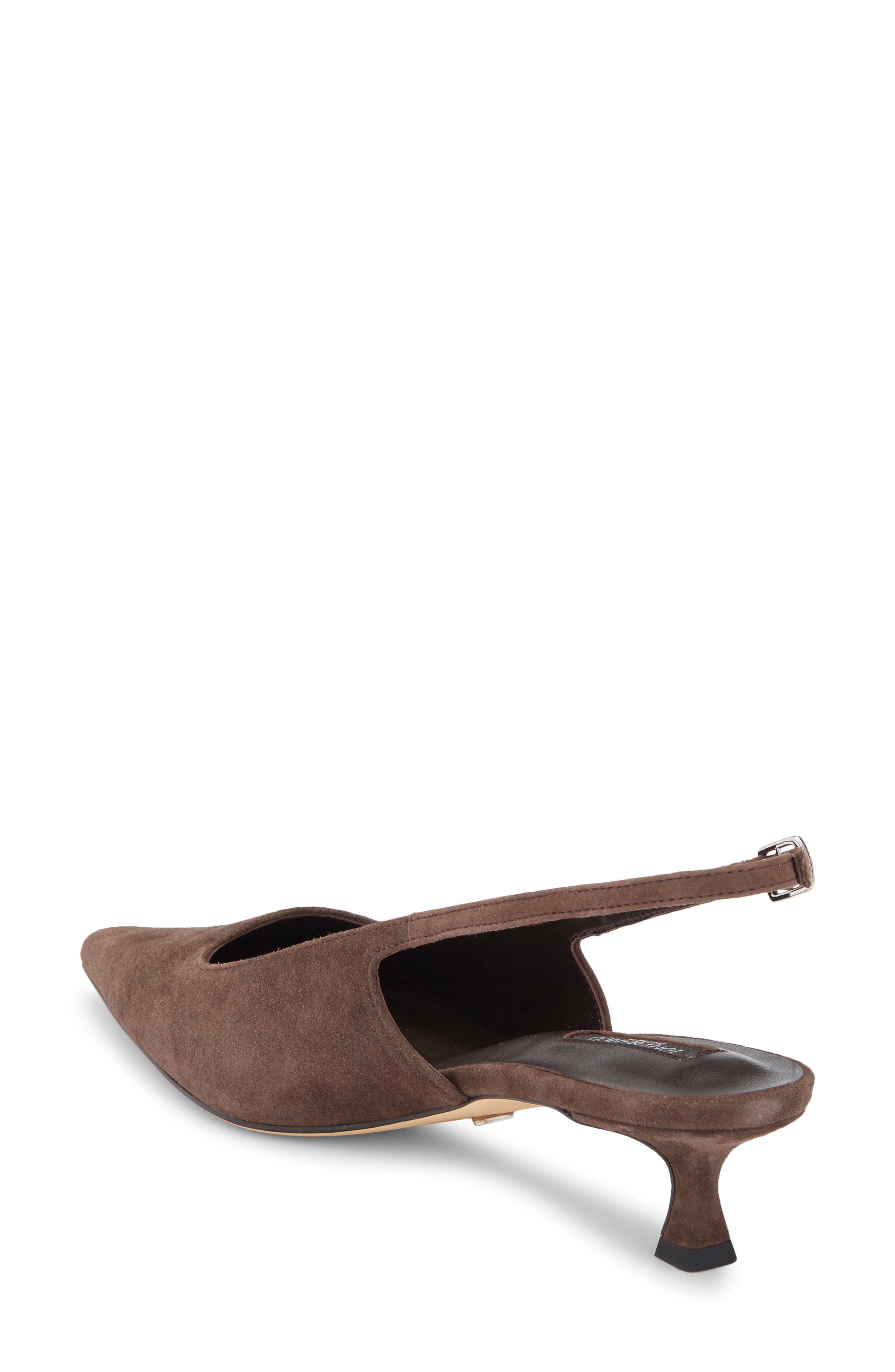 Crush Slingback Pointed Toe Kitten Heel Pump