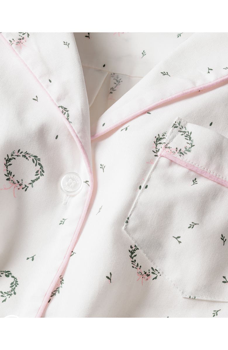 Petite Plume Somerset Wreath Cotton Pajamas, Alternate, color, 
