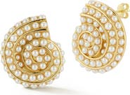 GLAZE JEWELRY Faux Pearl Shell Stud Earrings