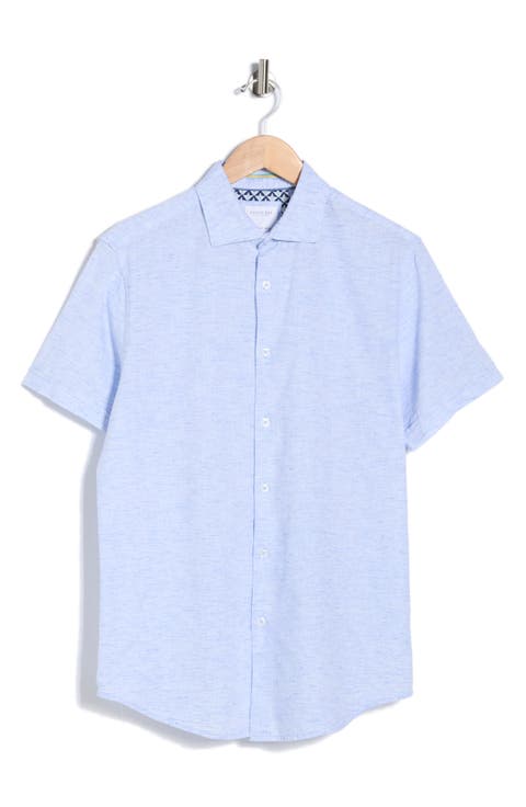Melange Button-Up Shirt