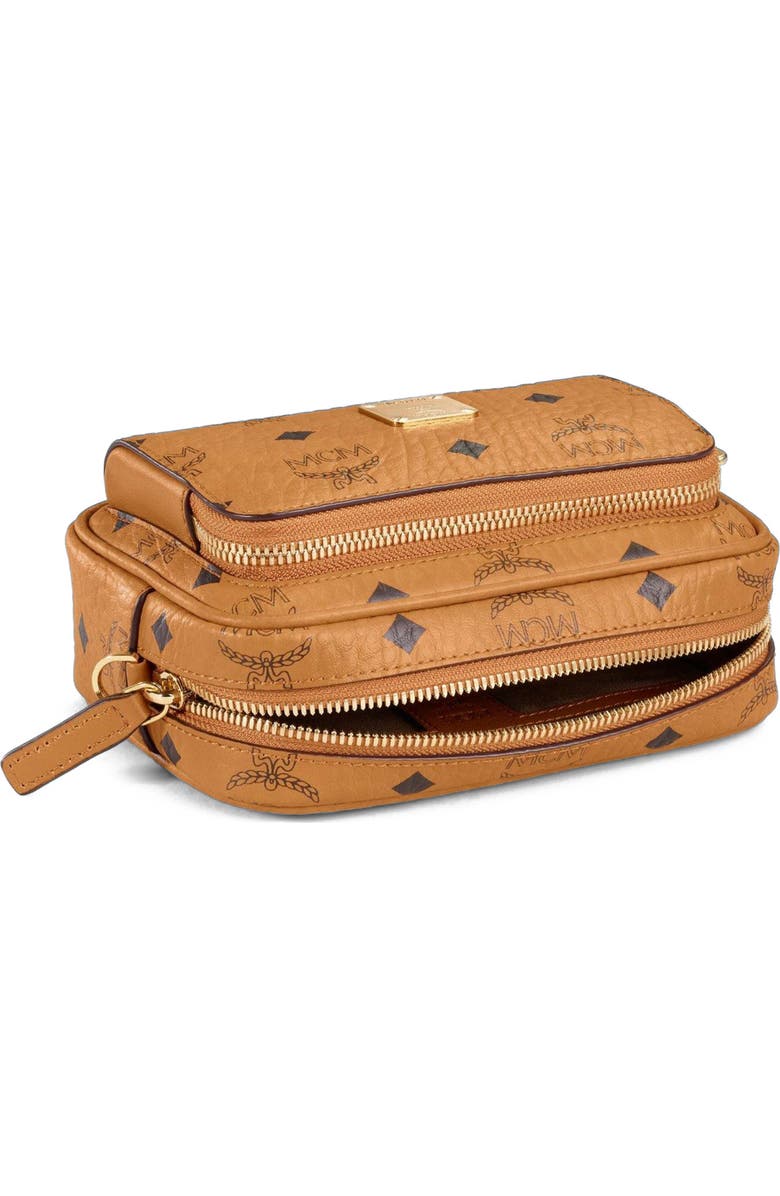 MCM Aren Crossbody in Visetos, Alternate, color, Cognac