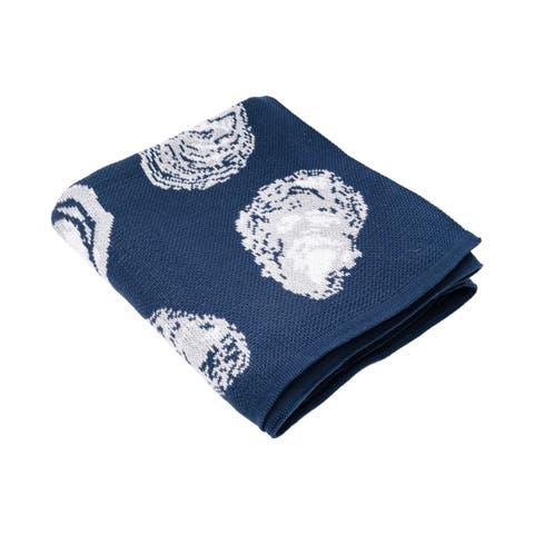 Oyster Pattern Knit Throw Blanket