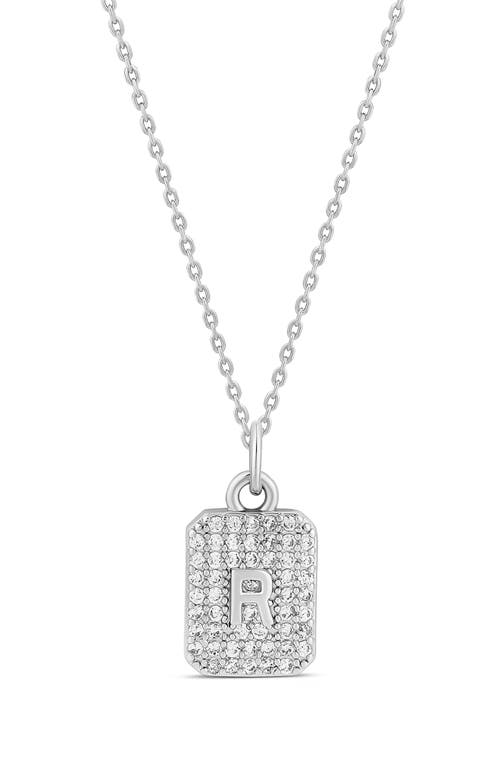 Shymi Mini Pavé Initial Medallion Necklace In Gray