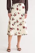 Lucy Paris Adonia Floral Bias Satin Skirt