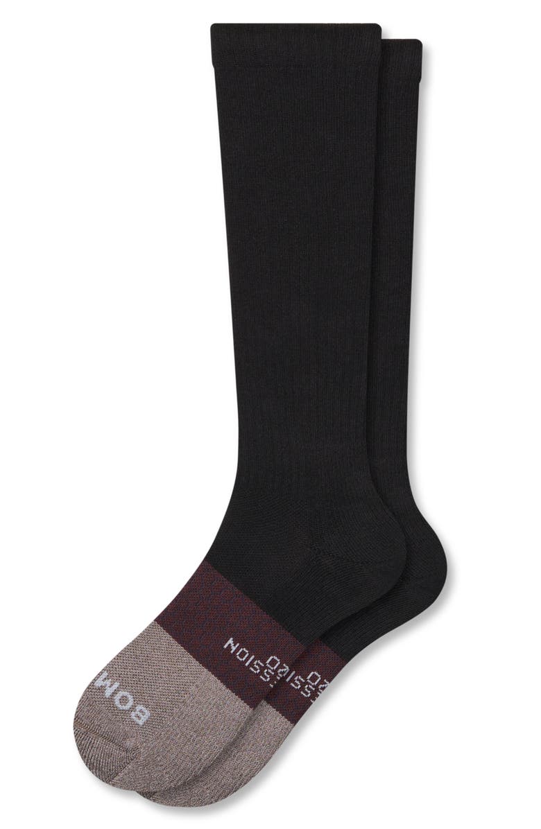 Bombas Colorblock Compression Socks, Main, color, Black Spice