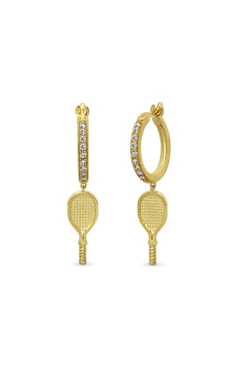 The Tennis Racket Hoop Earring, White Diamond