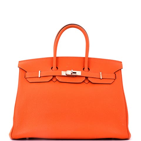 Birkin Handbag Orange Togo with Palladium Hardware 35