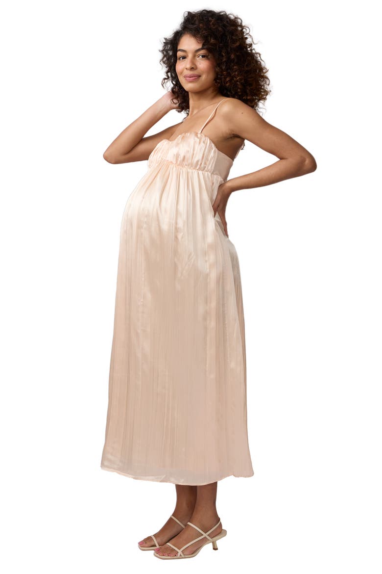Satin Slip Maxi, Alternate, color, Peach