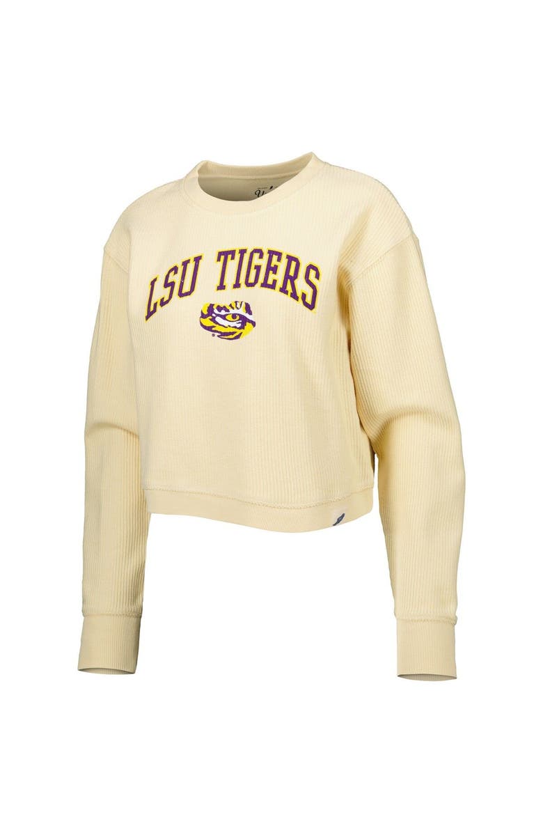 LEAGUE COLLEGIATE WEAR Women's League Collegiate Wear Cream LSU Tigers Classic Campus Corded Timber Sweatshirt, Alternate, color, Cream