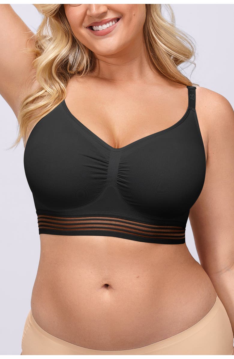 Shapellx Wireless Full Coverage Seamless Bra, Main, color, Black