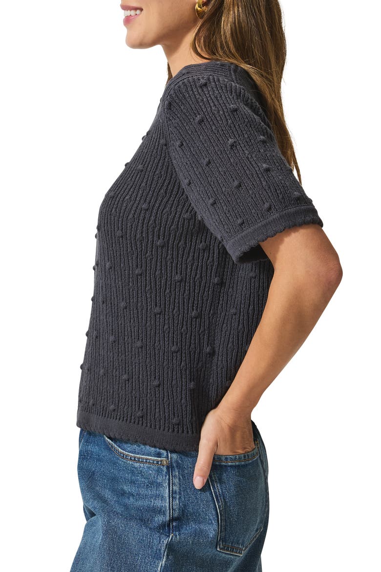Eliza Short Sleeve Sweater, Alternate, color, LEAD