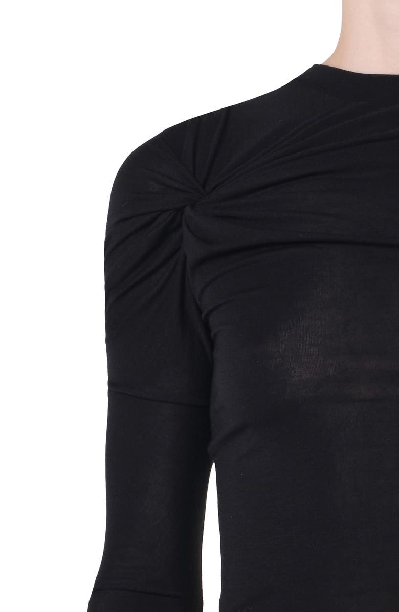 AGOLDE Lissa Twist Front Long Sleeve T-Shirt, Alternate, color, Black