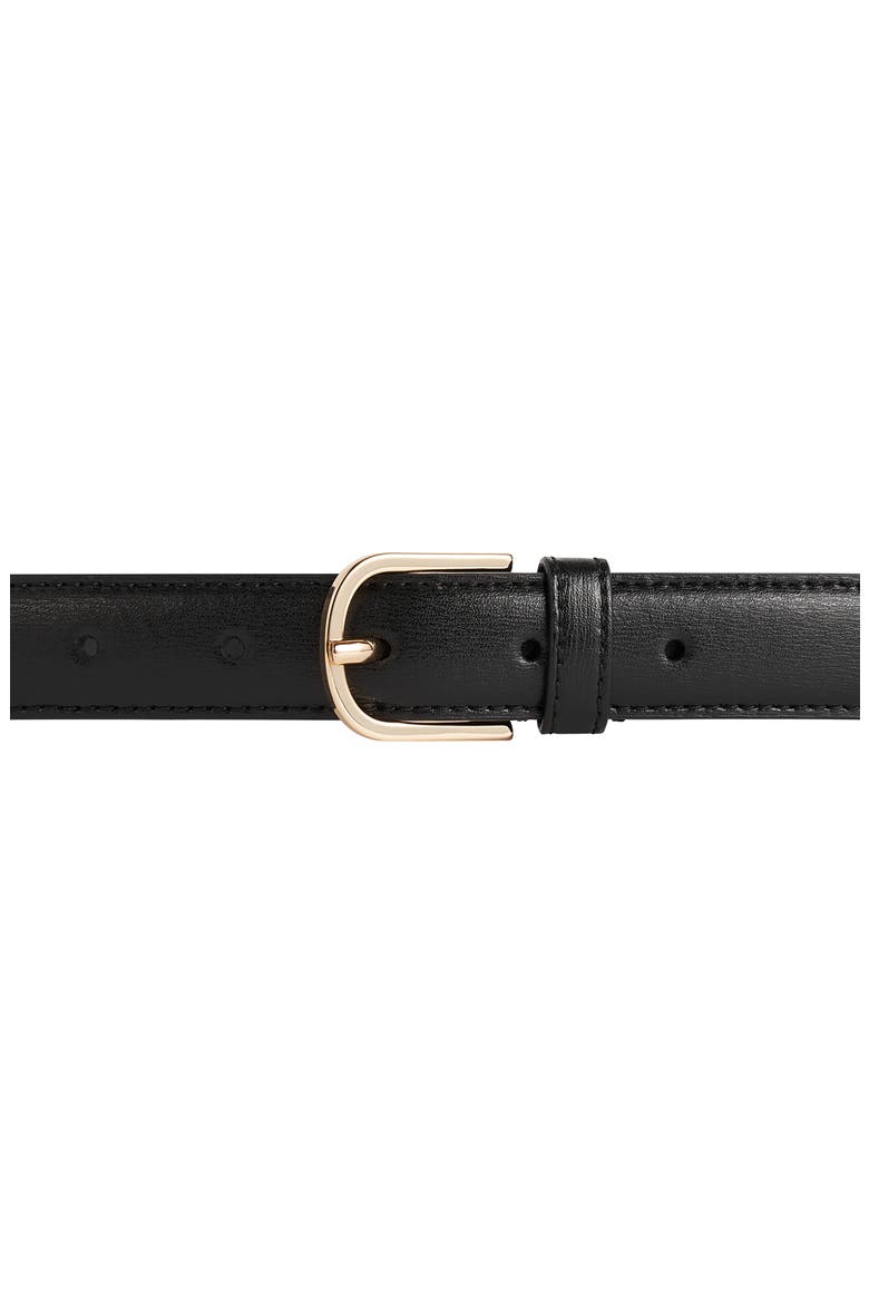 Slim Leather Belt, Alternate, color, BLACK