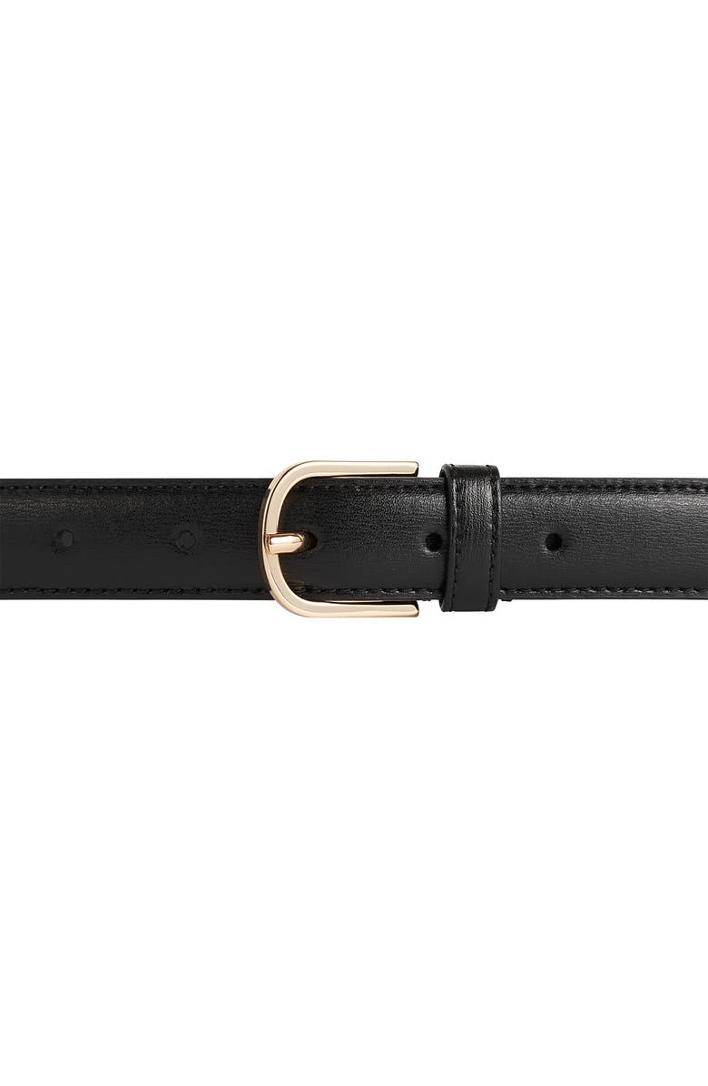 TOTEME Slim Leather Belt, Alternate, color, Black
