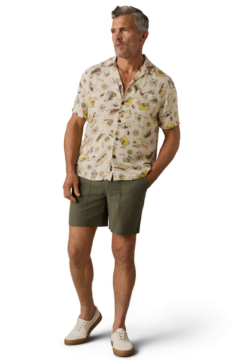 Knoa Tropical Print Camp Shirt, Alternate, color, WAVE BREAKS SCENIC