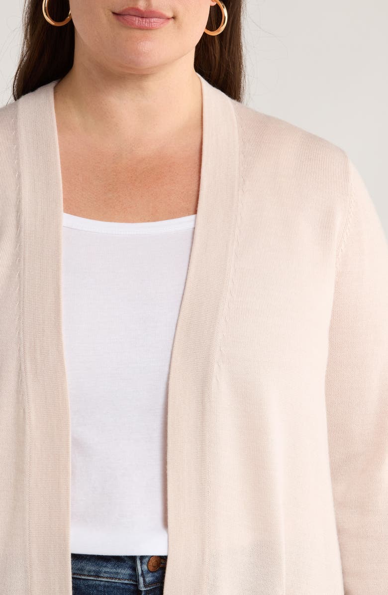 Caslon<sup
®</sup
Everyday Open Front Cardigan, Alternate, color, Beige Oatmeal Light Heather