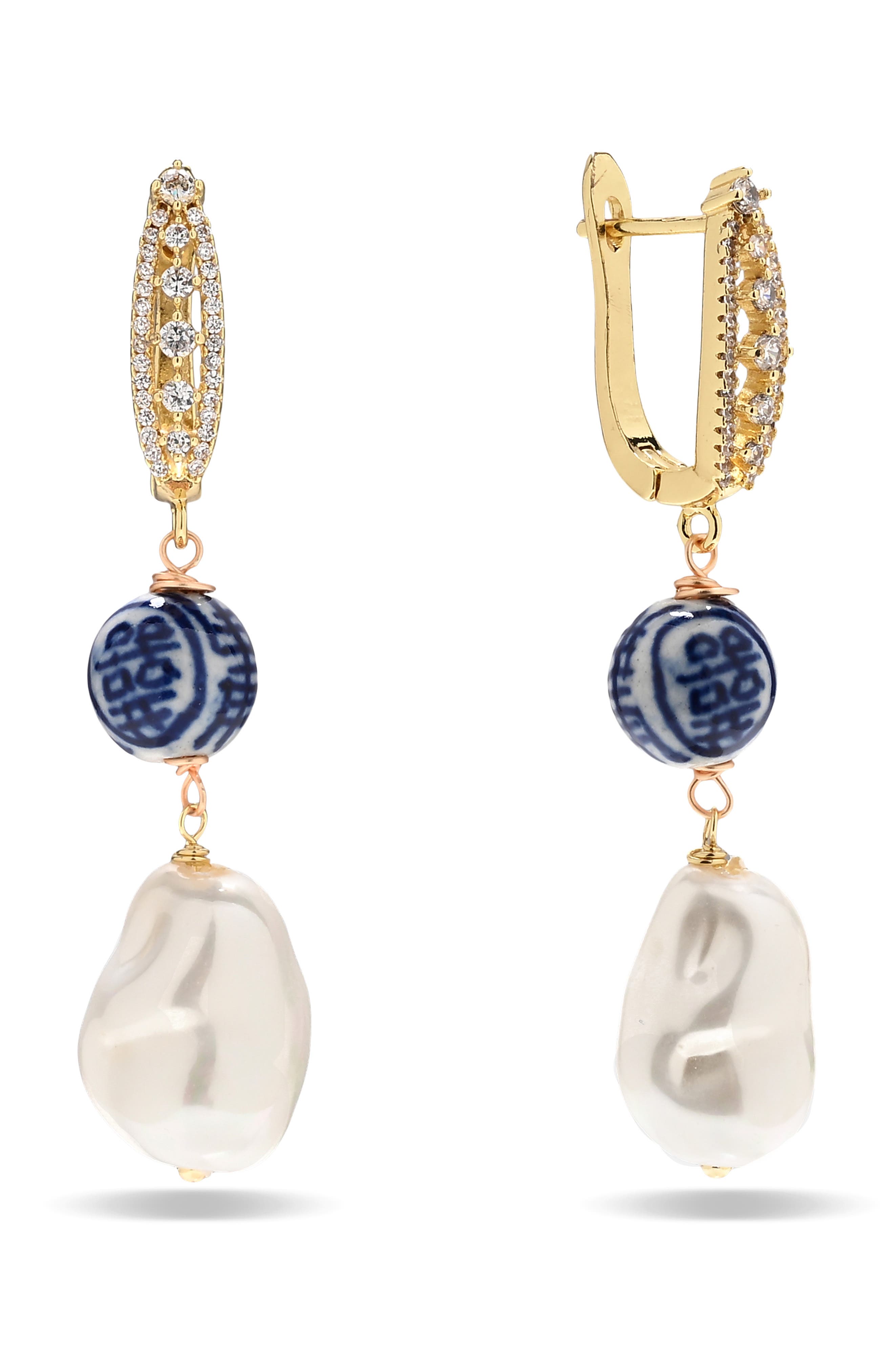 Viviana Imitation Pearl Drop Earrings
