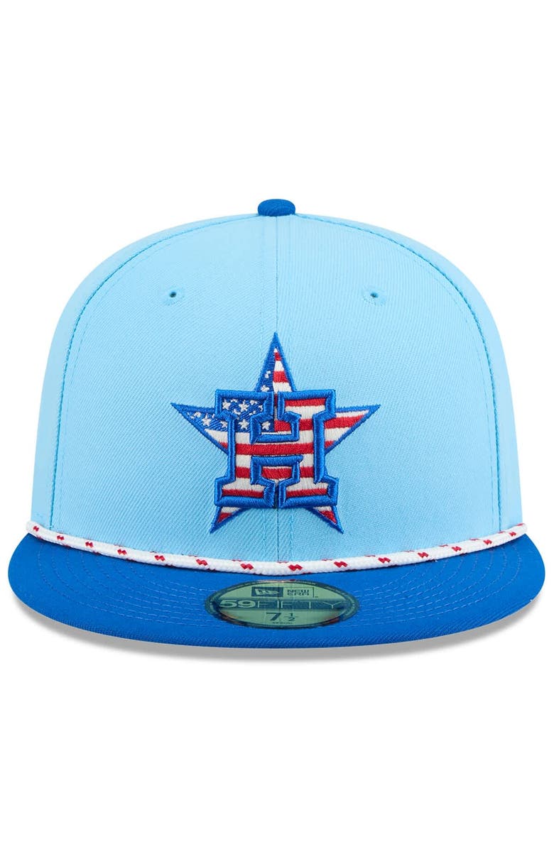 New Era Men's New Era Light Blue/Blue Houston Astros 2025 Fourth of July 59FIFTY Fitted Hat, Alternate, color, Light Blue