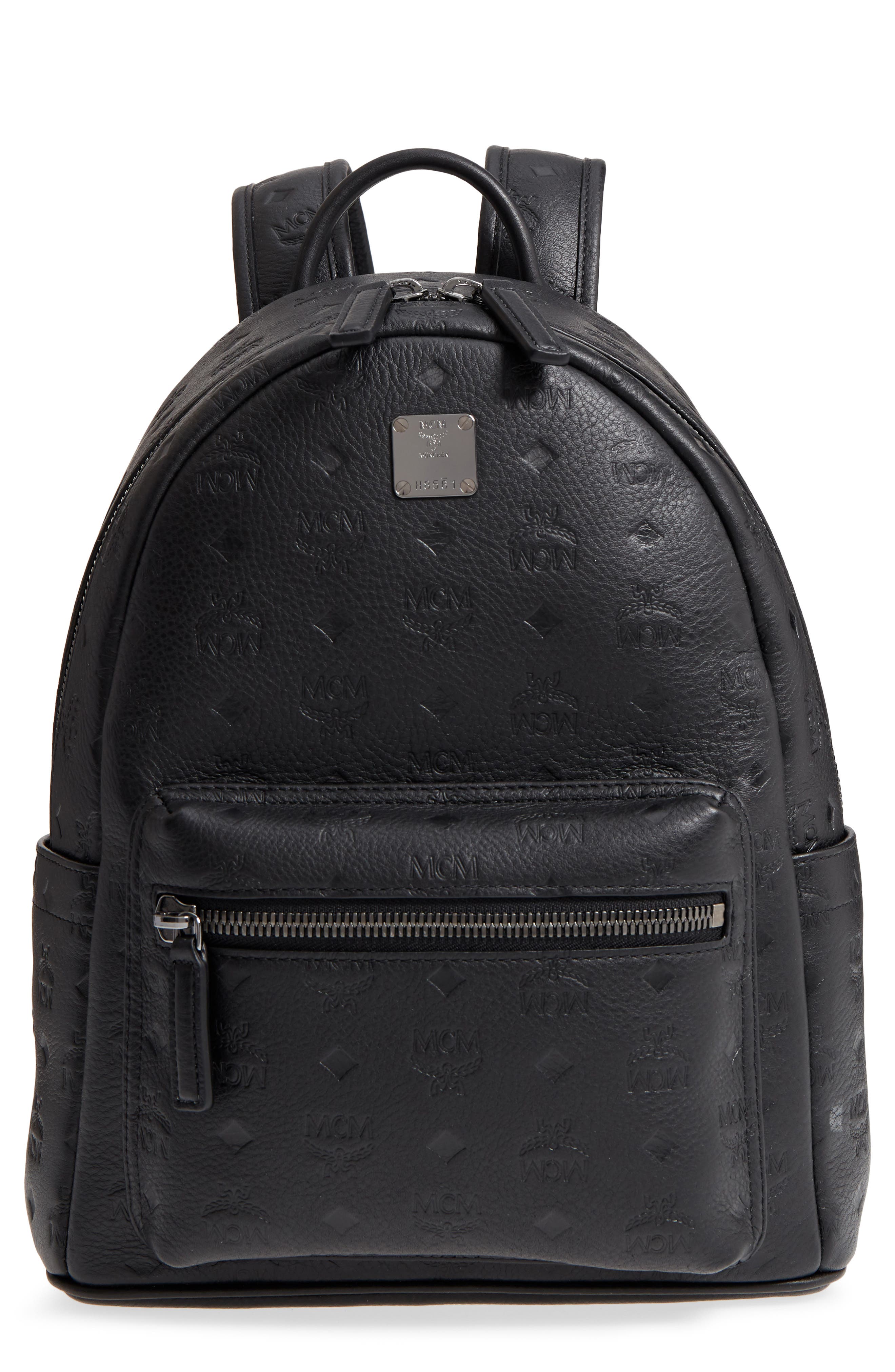 Ottomar Leather Backpack, Main, color, BLACK