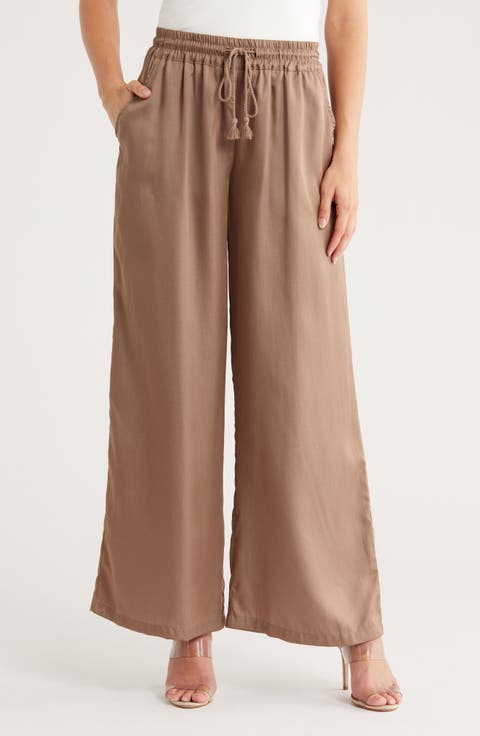 Drawstring Wide Leg Pants