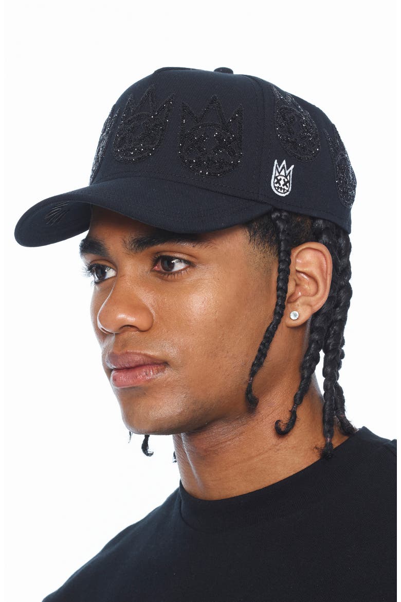 Crystal Crown Baseball Cap, Alternate, color, BLACK