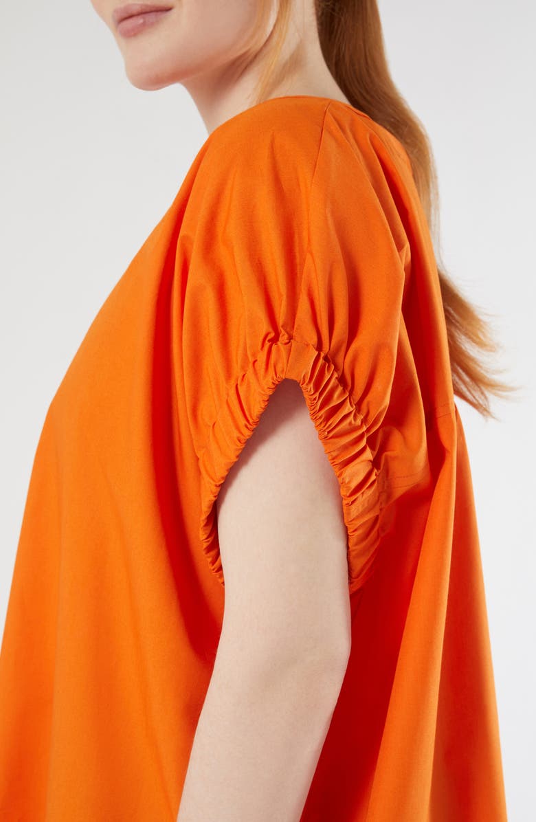 Marina Rinaldi Epoca Cotton Poplin Top, Alternate, color, Tangerine