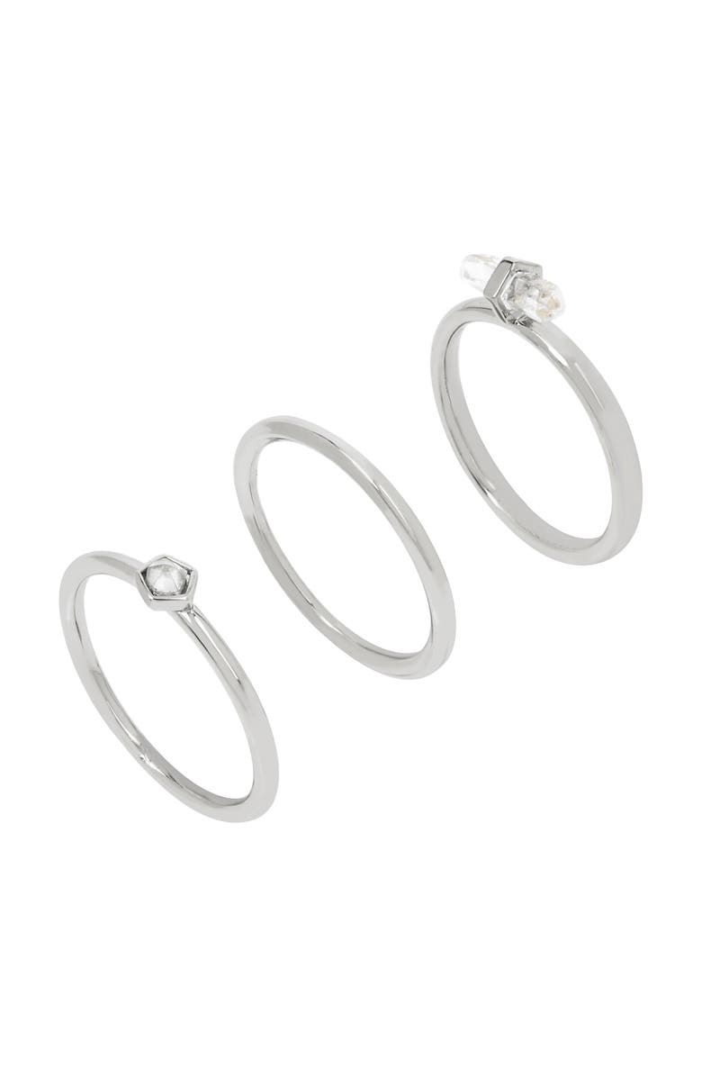 AllSaints Set of 3 Stackable Rings, Alternate, color,