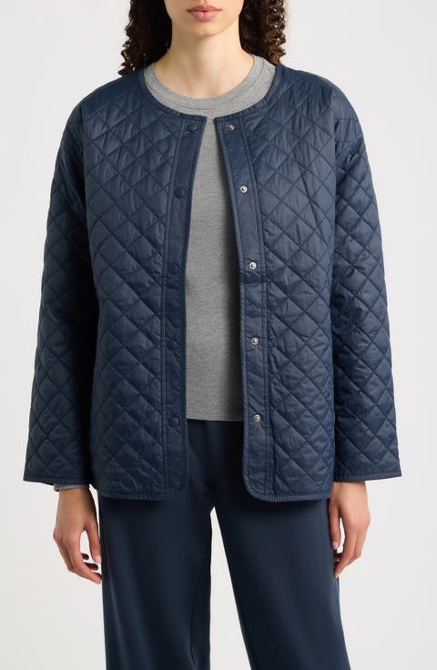 Round Neck Quilted Short Coat