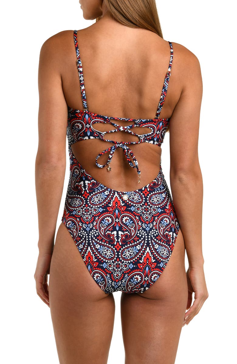 Sunshine 79 Americana Paisley Print One-Piece Swimsuit, Alternate, color, 
