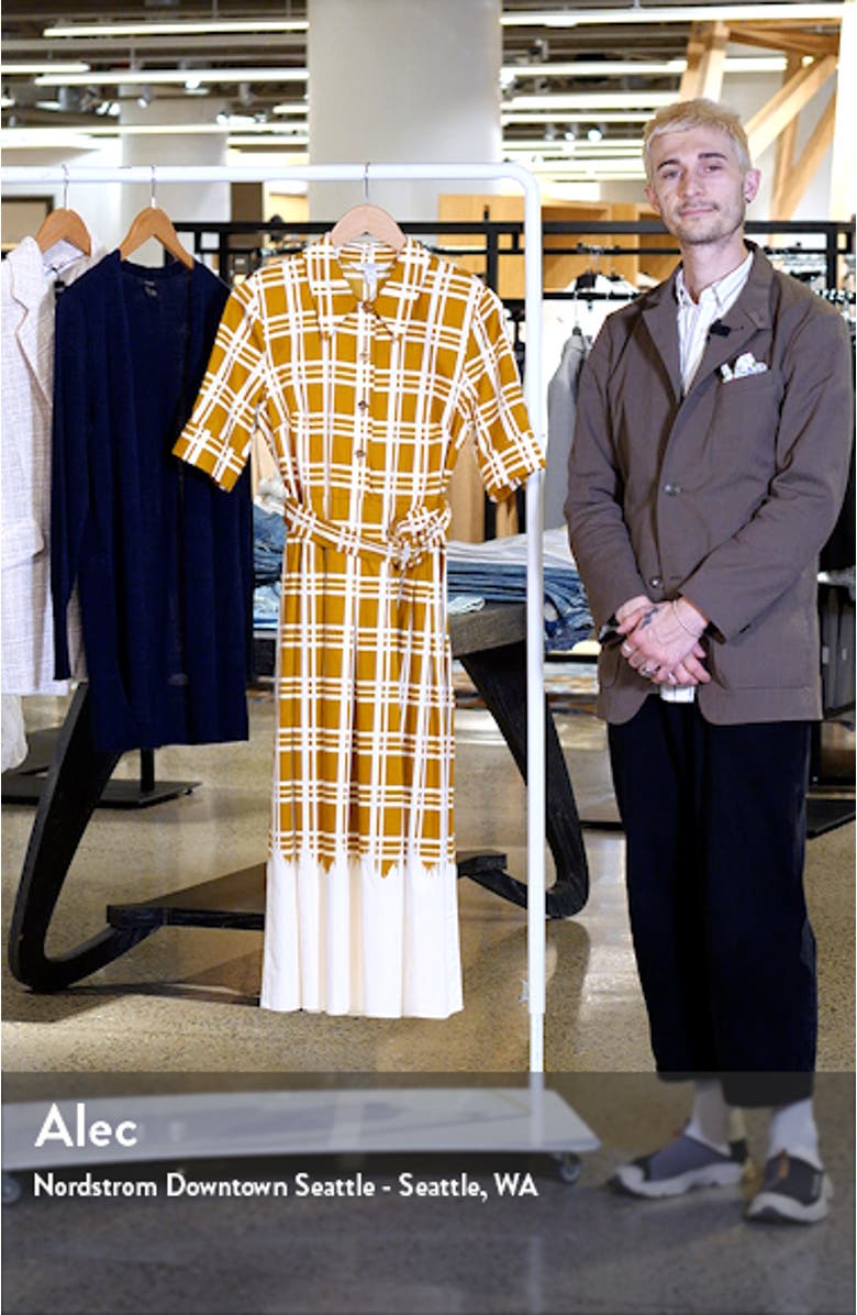 Dora Plaid Dip Dye Cotton Midi Shirtdress, sales video thumbnail