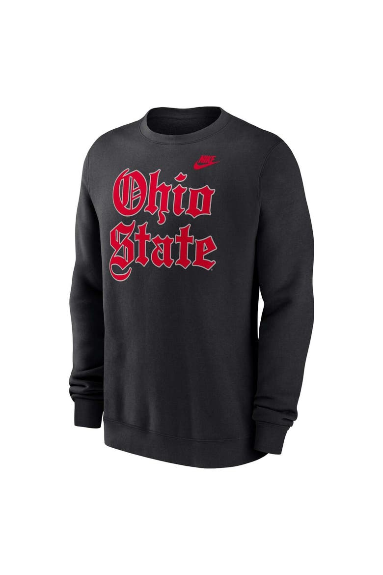 Men's Nike Black Ohio State Buckeyes Old English Fleece Sweatshirt, Alternate, color, Black