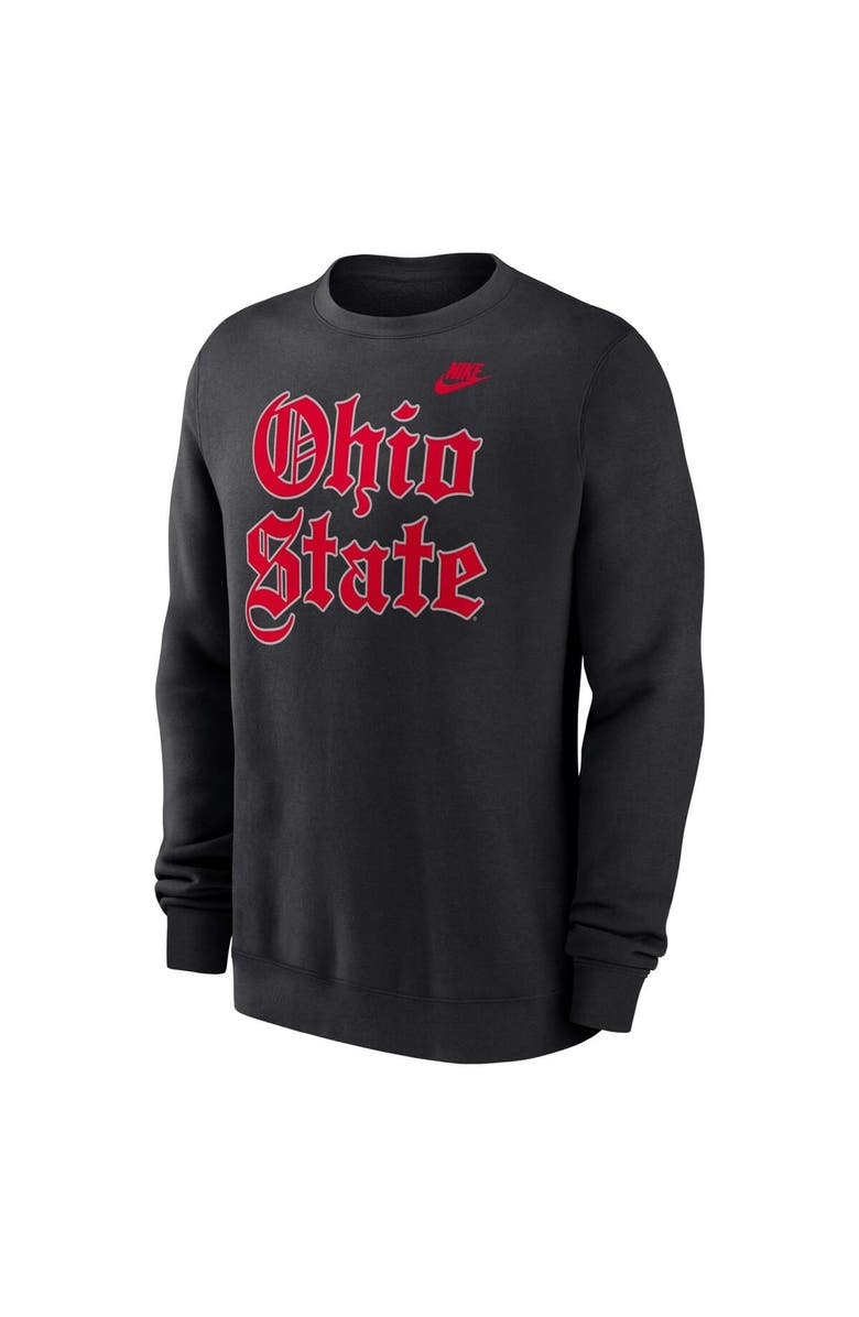 Nike Men's Nike Black Ohio State Buckeyes Old English Fleece Sweatshirt, Alternate, color, Black