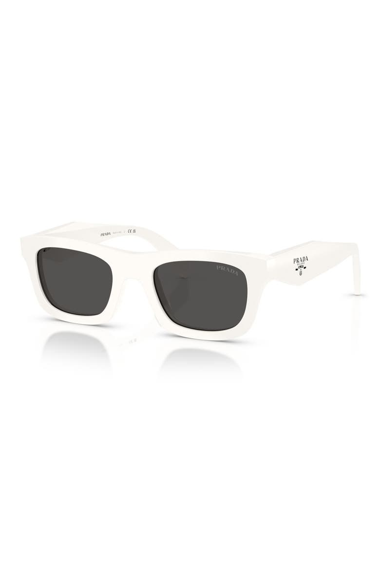 53mm Pillow Sunglasses, Alternate, color, TALC / DARK GREY