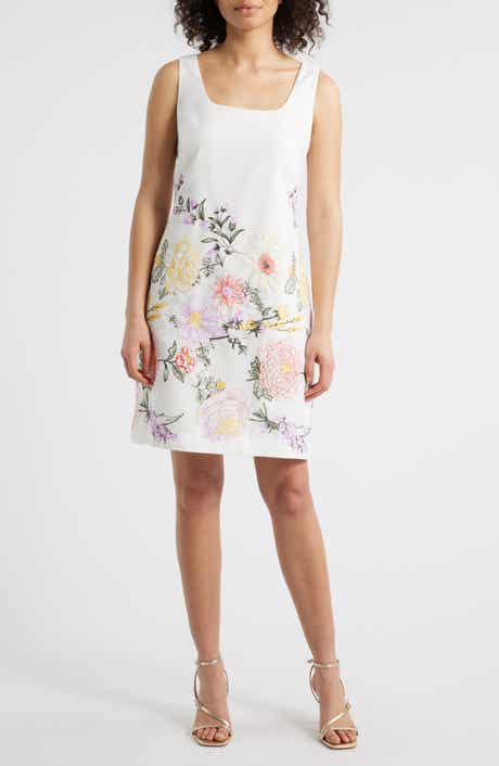 Tahari ASL Embroidered Trapeze Dress