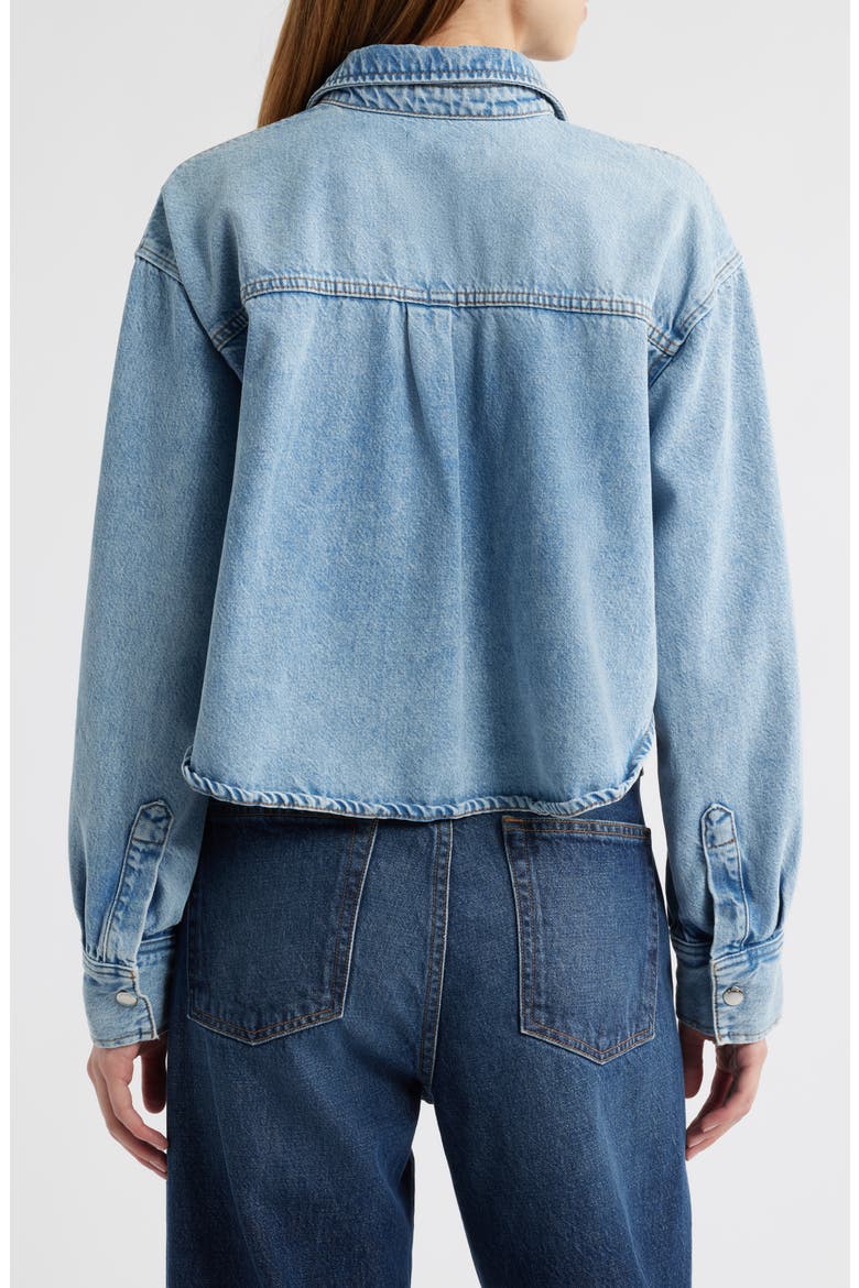 The Swing Crop Denim Shirt, Alternate, color, FLIGHTLESS