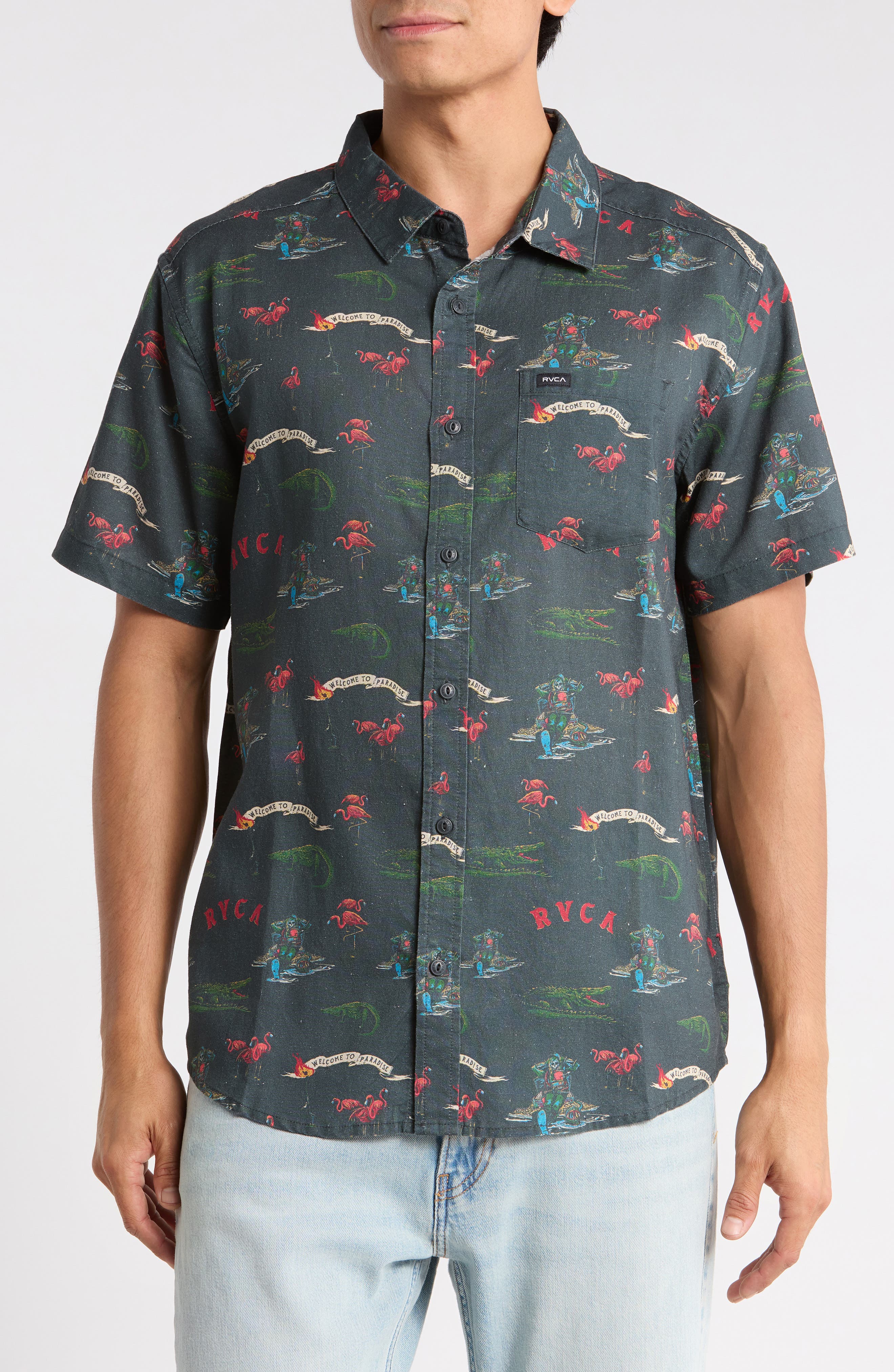 Reception Short Sleeve Linen Blend Shirt
