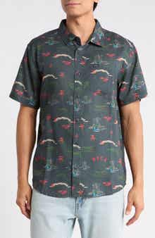 Reception Short Sleeve Linen Blend Shirt