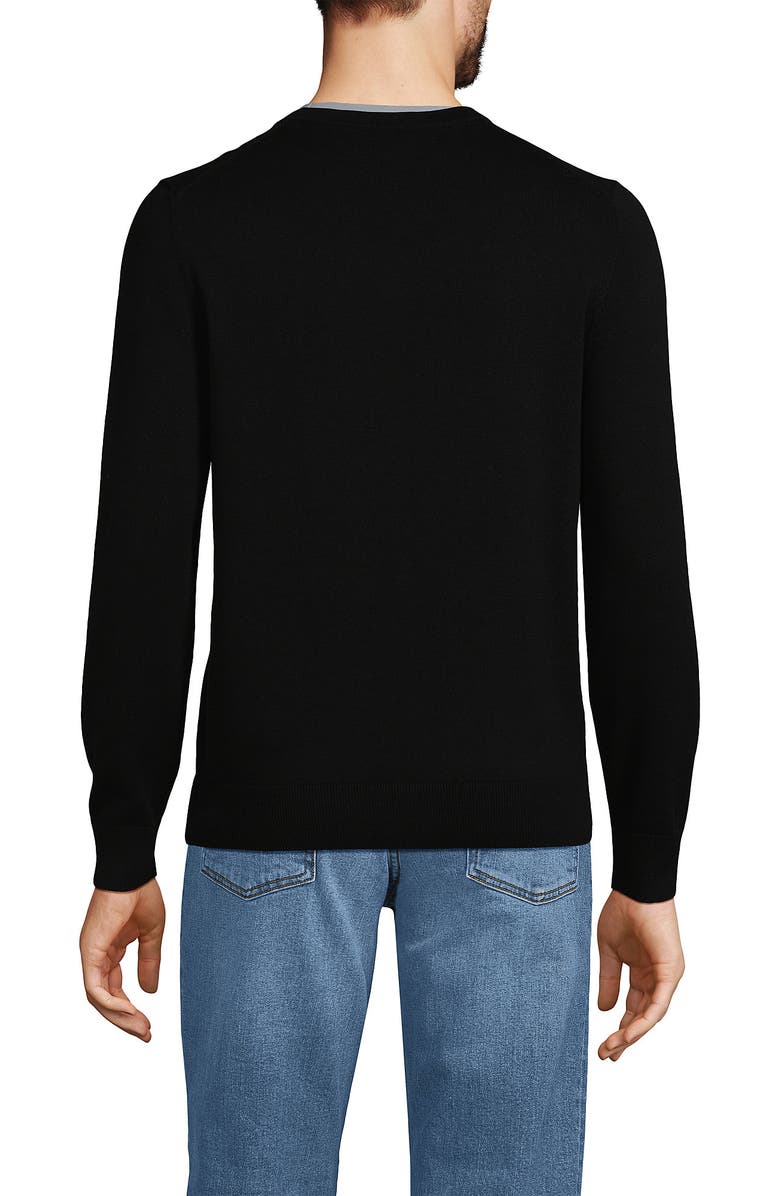 Lands
 End Fine Gauge Cotton V Neck Sweater, Alternate, color, 