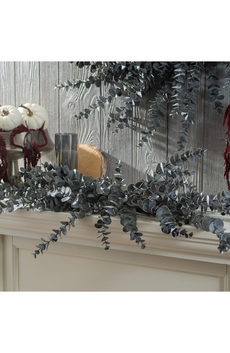 Darby Creek Trading Midnight Eucalyptus Fall Halloween Mantel Swag, Alternate, color, Black