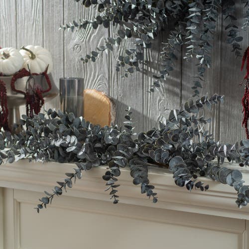 Darby Creek Trading Midnight Eucalyptus Fall Halloween Mantel Swag In Black