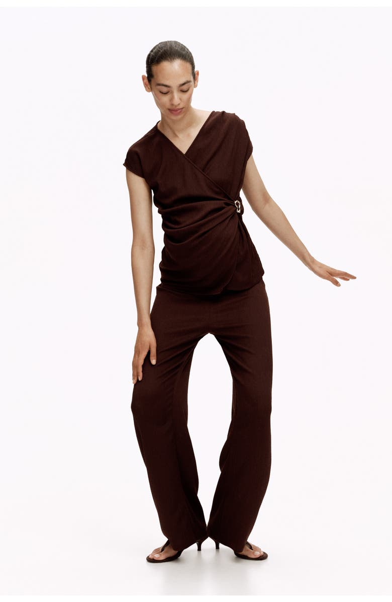 H&M Mama 2-piece Crinkled Jersey Set, Alternate, color, Dark Brown