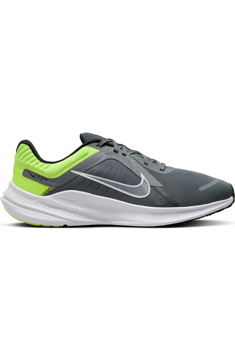 Nike Quest 5 Road Running Shoe, Alternate, color, Smoke Grey/ White/ Volt