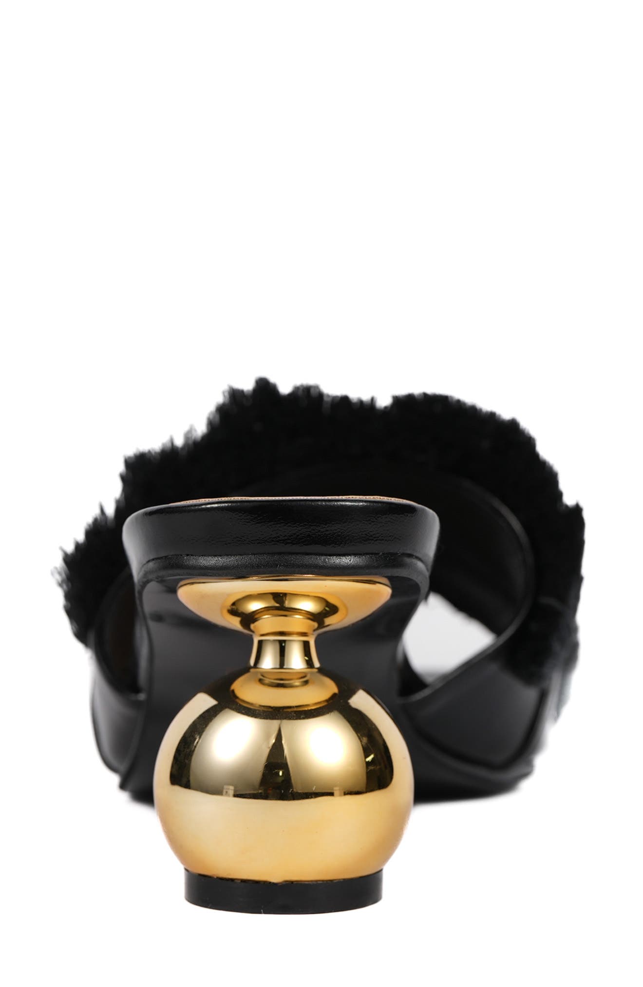 NINETY UNION Miami Fringed Orb Heel Slide Sandal, Alternate, color, Black