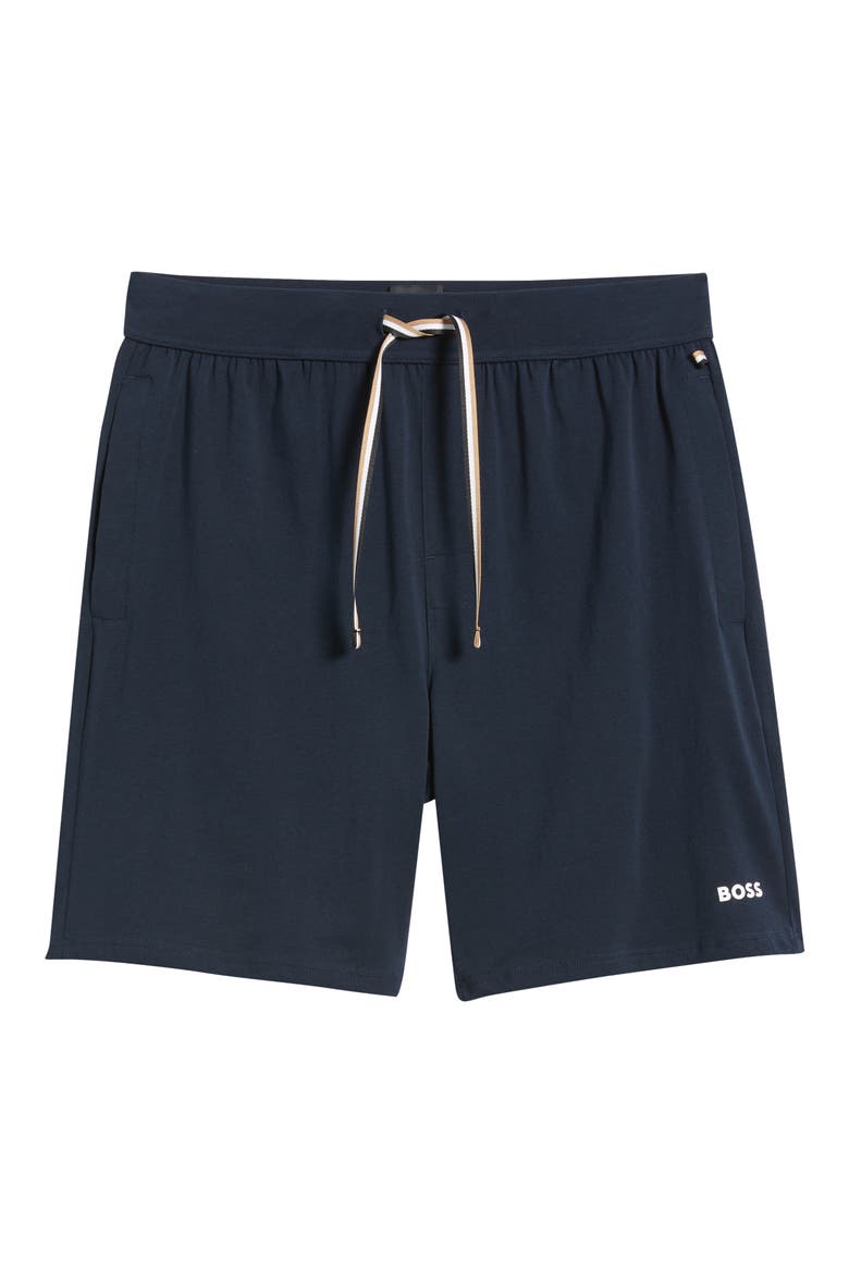 Unique Stretch Cotton Pajama Shorts, Alternate, color, DARK BLUE