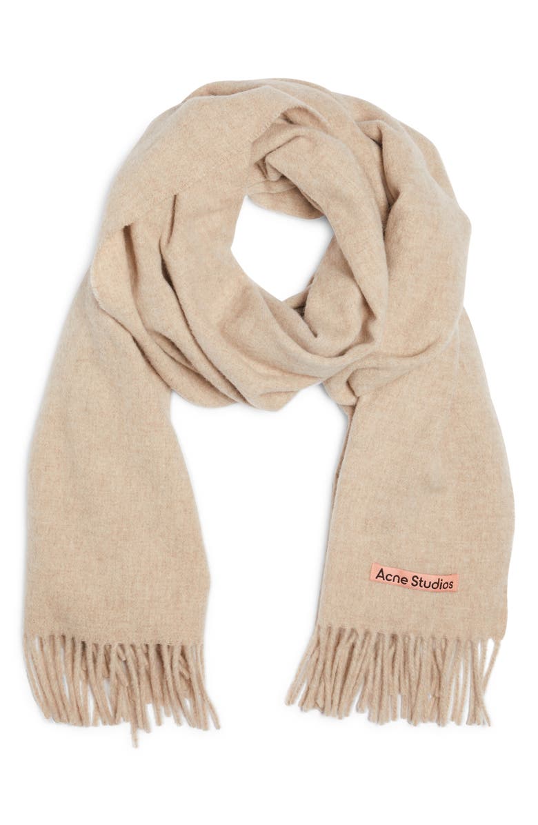 Acne Studios Canada Fringe Scarf, Alternate, color, Oatmeal Melange