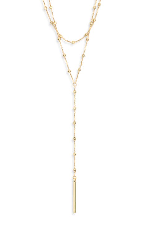 Demi Fine Ball Bead Y Necklace
